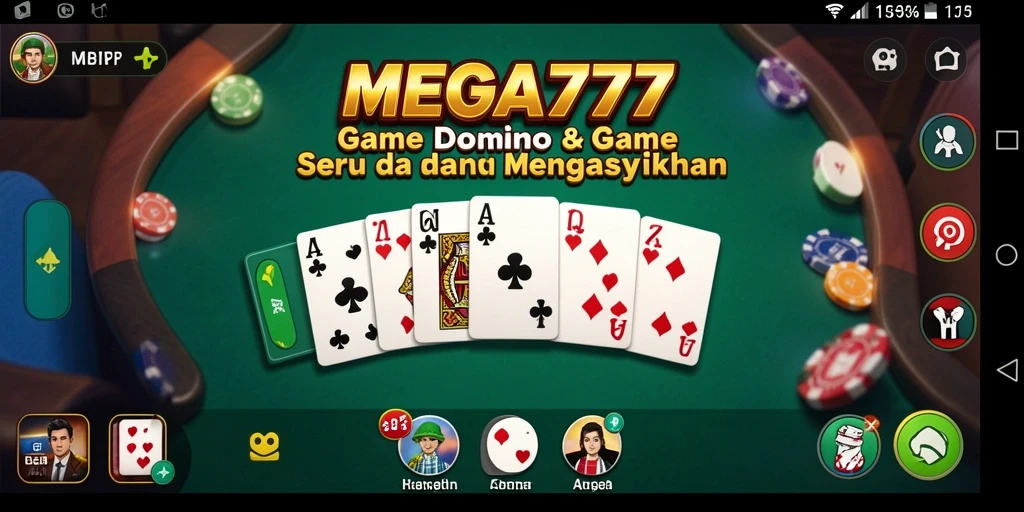 Tampilan gameplay seru dalam permainan Domino MEGA777.