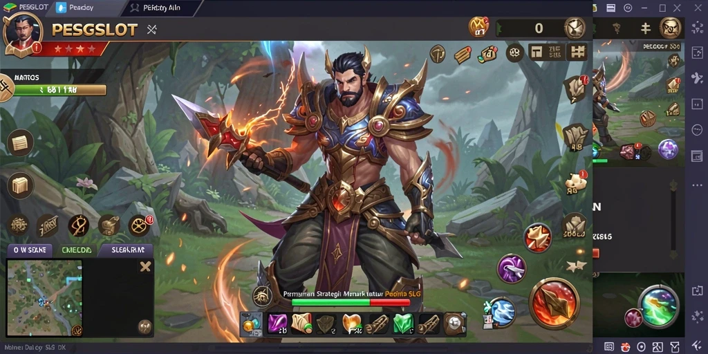 Screenshot utama PESGSLOT menampilkan pertempuran strategi yang mendebarkan.