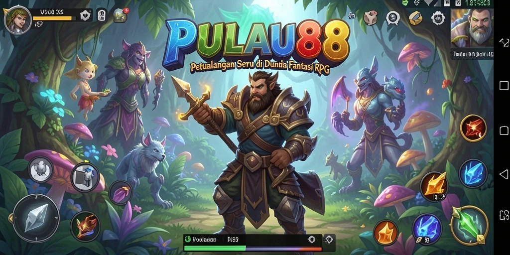 Gameplay PULAU88 menampilkan pertarungan epik di dunia fantasi.