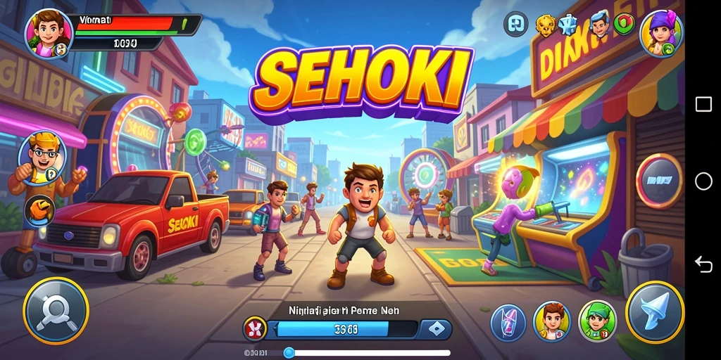 Tampilan gameplay seru SEHOKI dengan berbagai rintangan menarik.
