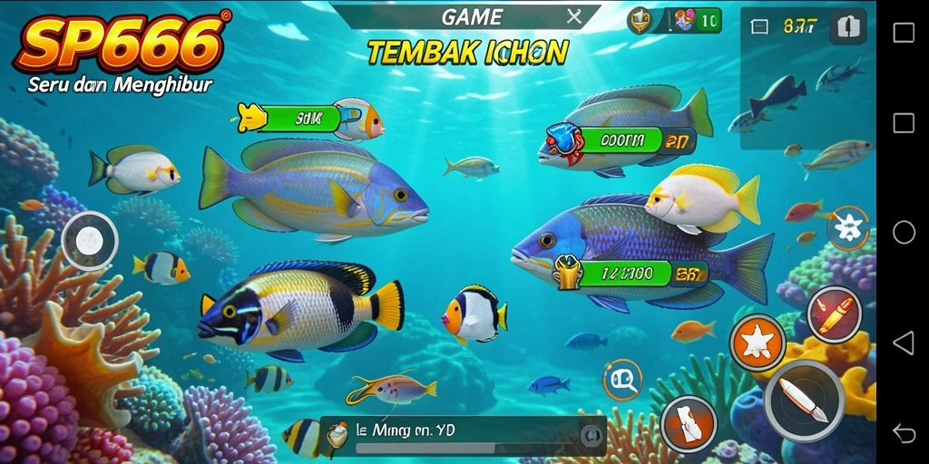 Tangkapan layar gameplay SP666 dengan suasana Tembak Ikan yang menarik.