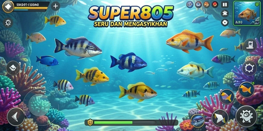 Tampilan gameplay seru dalam SUPER805 Tembak Ikan.