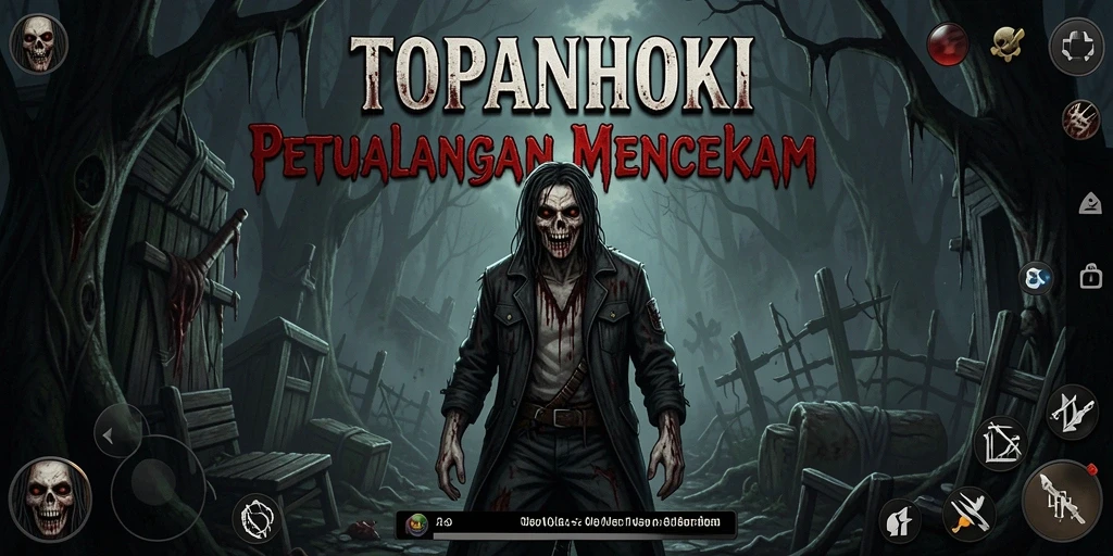 Screenshot menampilkan aksi mendebarkan dalam game horor TOPANHOKI.